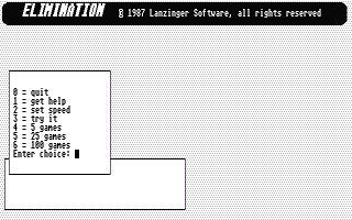 Elimination atari screenshot